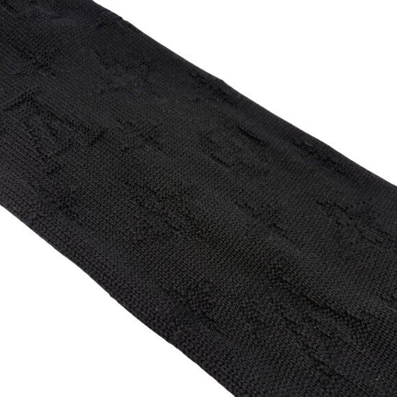 LOUIS VUITTON Vintage Monogram Escharpe Fur Scarf Shawl Black Cashmere [106439] - Picture 8 of 12